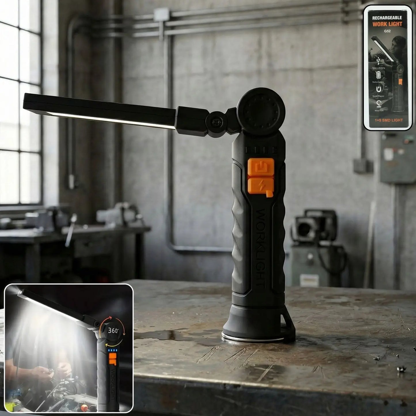 Rechargeable Adjustable Big Led Work Light (1 Pc) - Grandsell