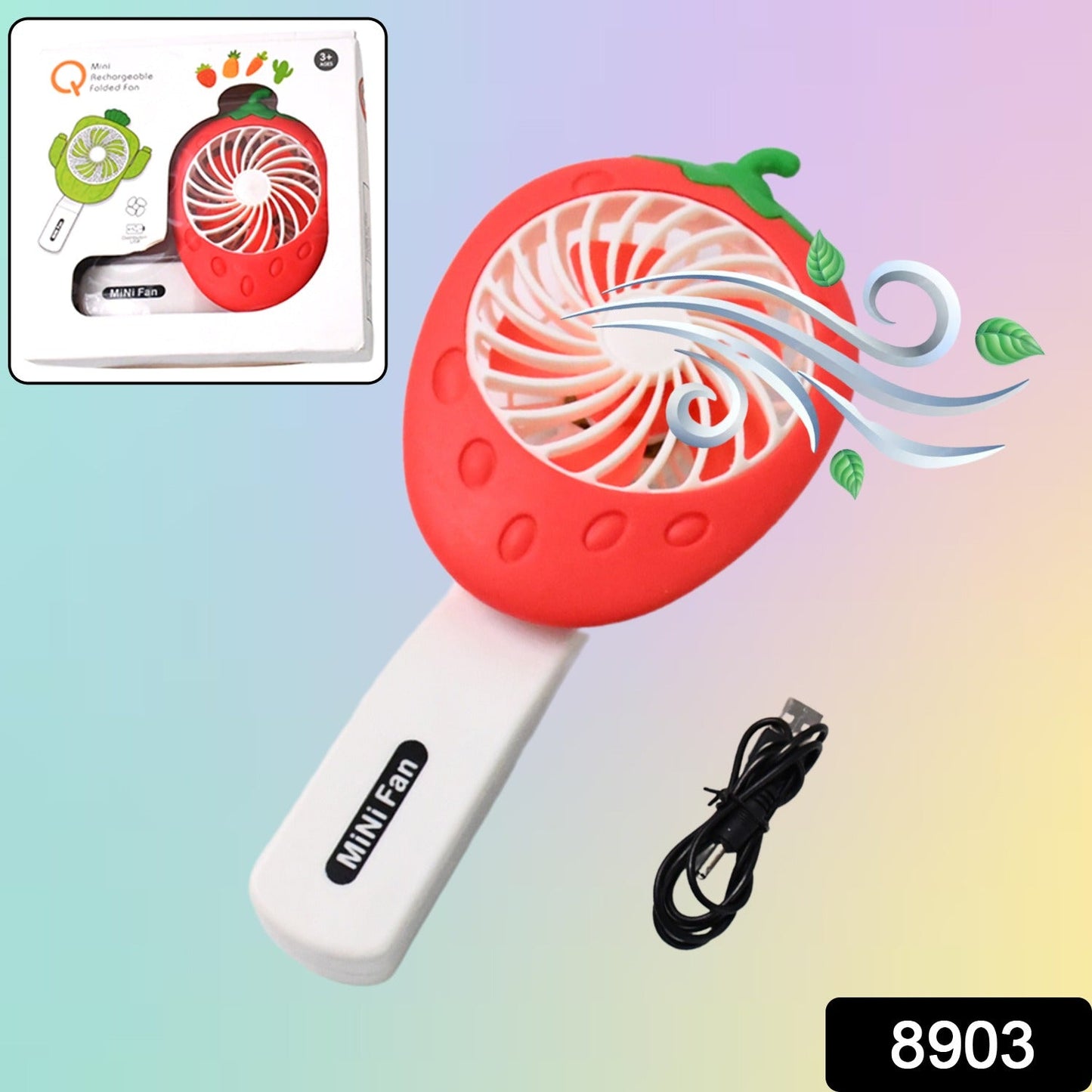 Rechargeable Handheld Mini Fan (Battery Not Included Mix Color) - Grandsell