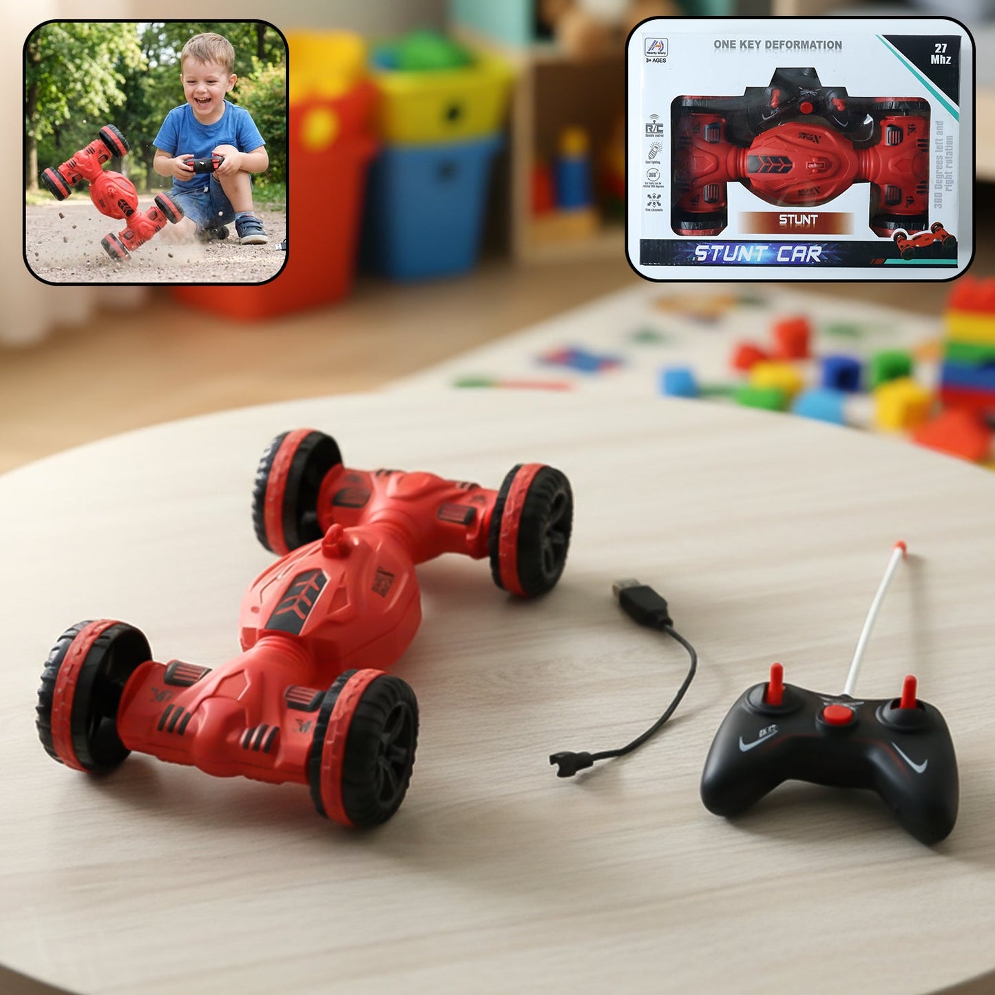 Remote Control One - key Deformation Stunt Car (1 Set) - Grandsell