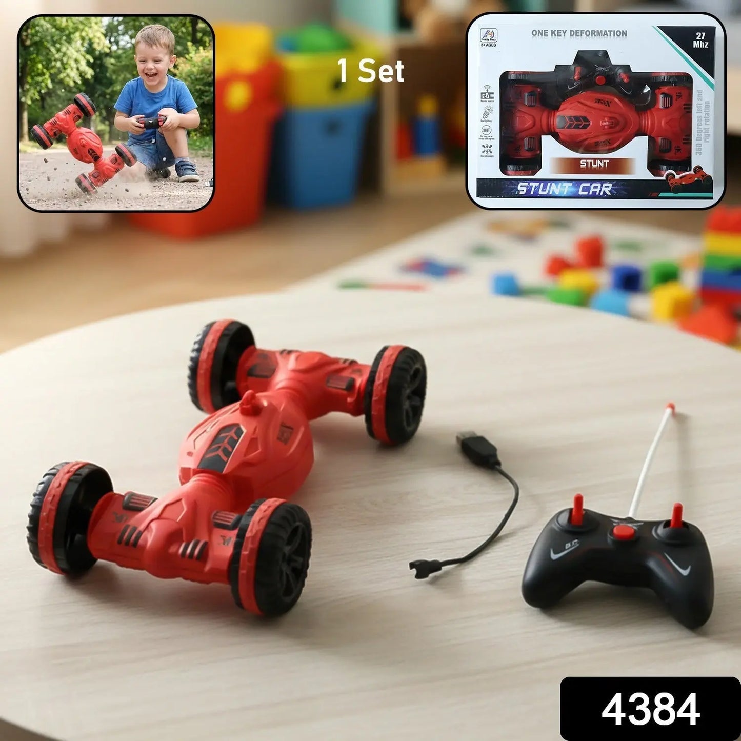 Remote Control One - key Deformation Stunt Car (1 Set) - Grandsell
