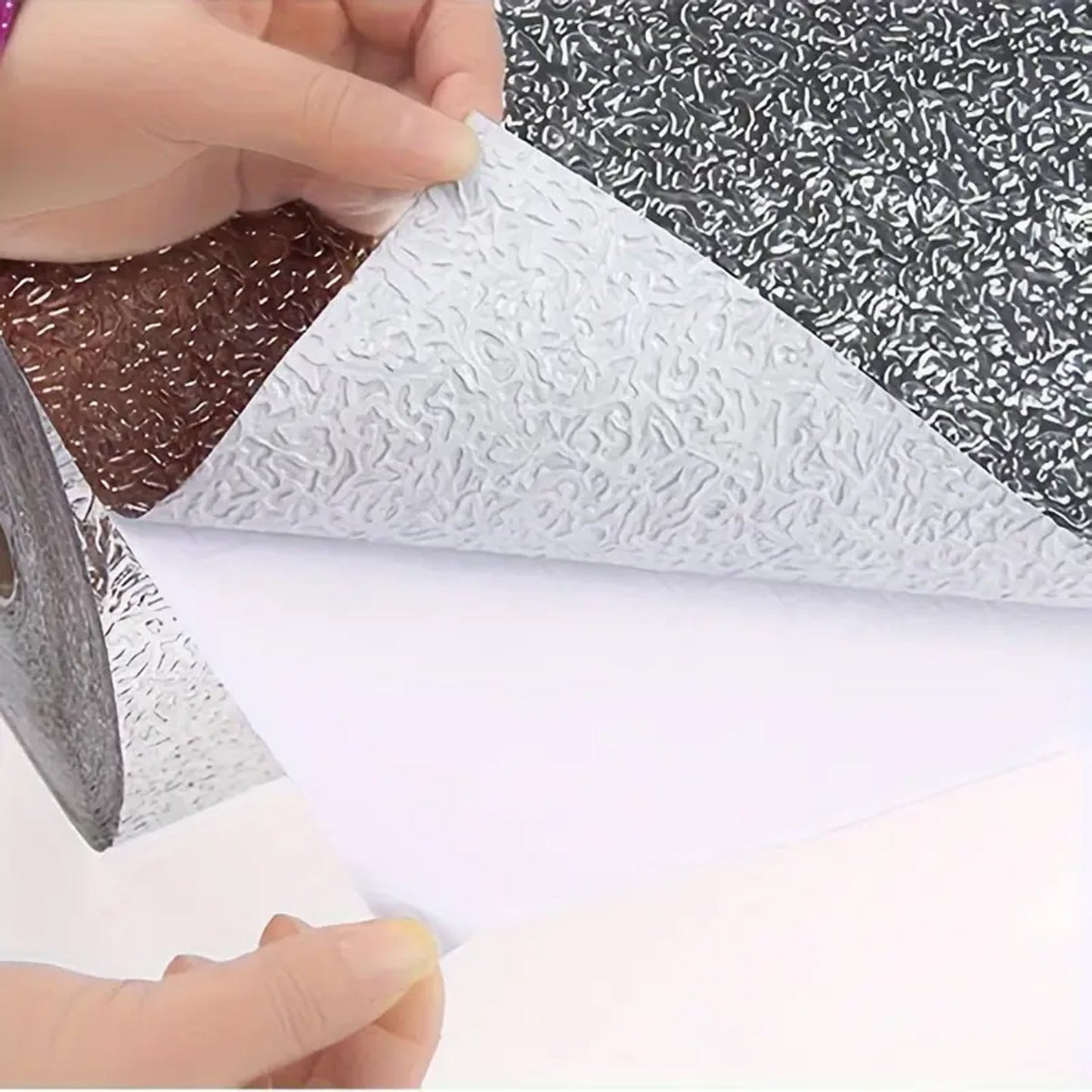 Self - adhesive Kitchen Back Splash Wallpaper Aluminum Foil Wall Paper (60200 Cm) - Grandsell