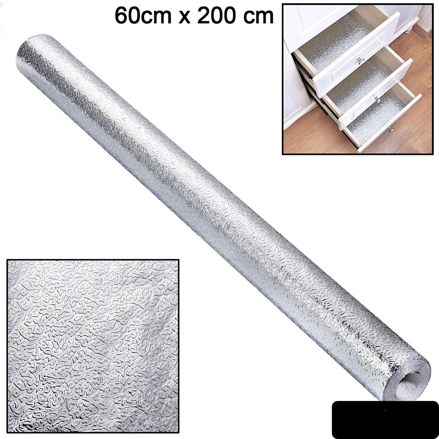 Self - adhesive Kitchen Back Splash Wallpaper Aluminum Foil Wall Paper (60200 Cm) - Grandsell