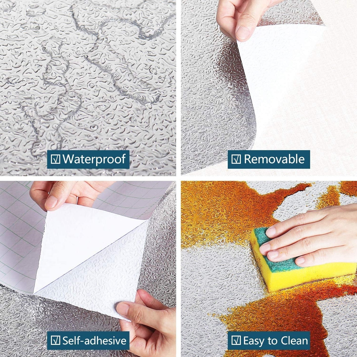 Self - adhesive Kitchen Back Splash Wallpaper Aluminum Foil Wall Paper (60200 Cm) - Grandsell