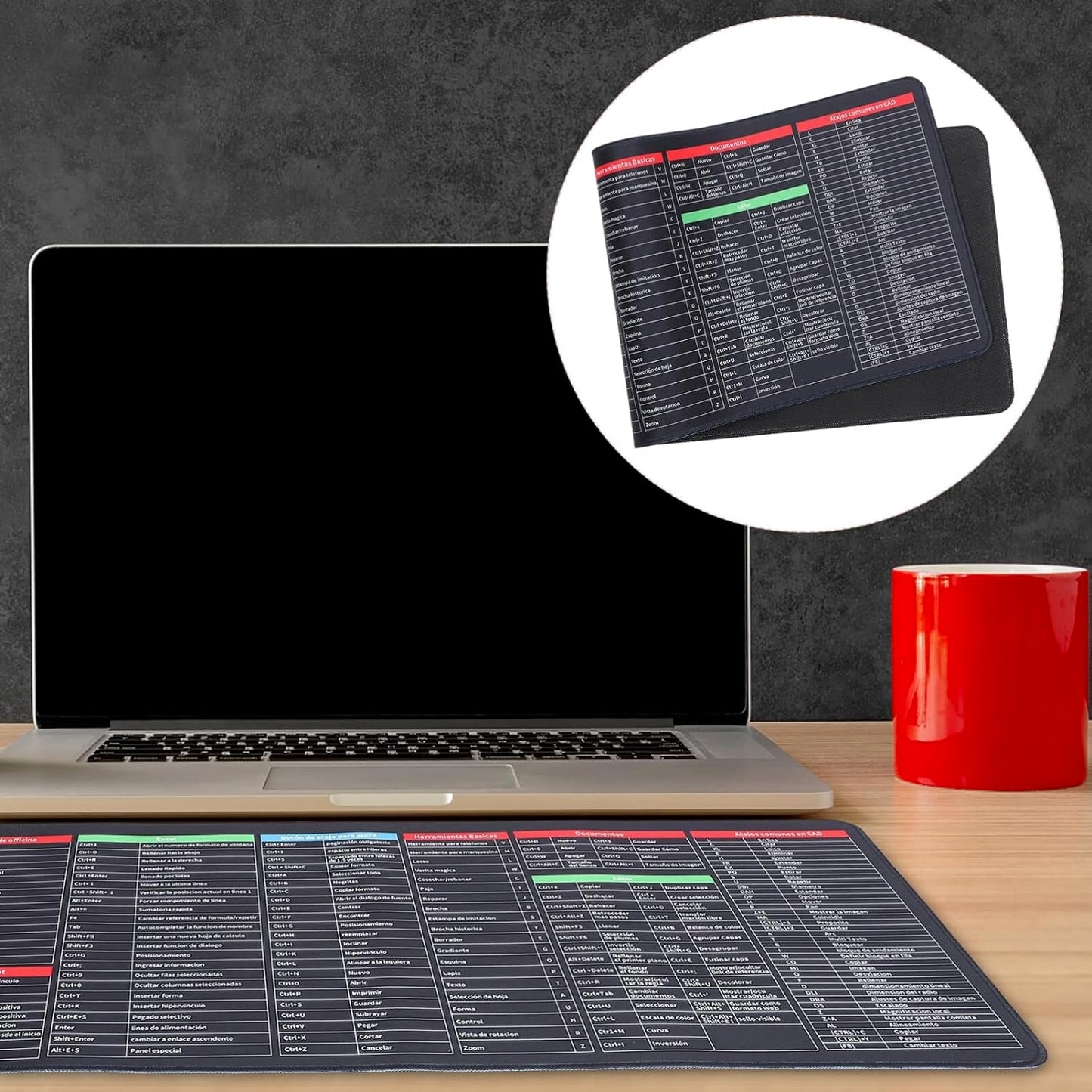 Shortcut Keyboard Mat Mouse Pad Mat Mouse Pads For Desk Quick Key Super Large Anti - slip Keyboard Pad Desk Accessories Desktop Mouse Pad Office Oversized Big Mouse Pad Rubber (8030 Cm) - Grandsell