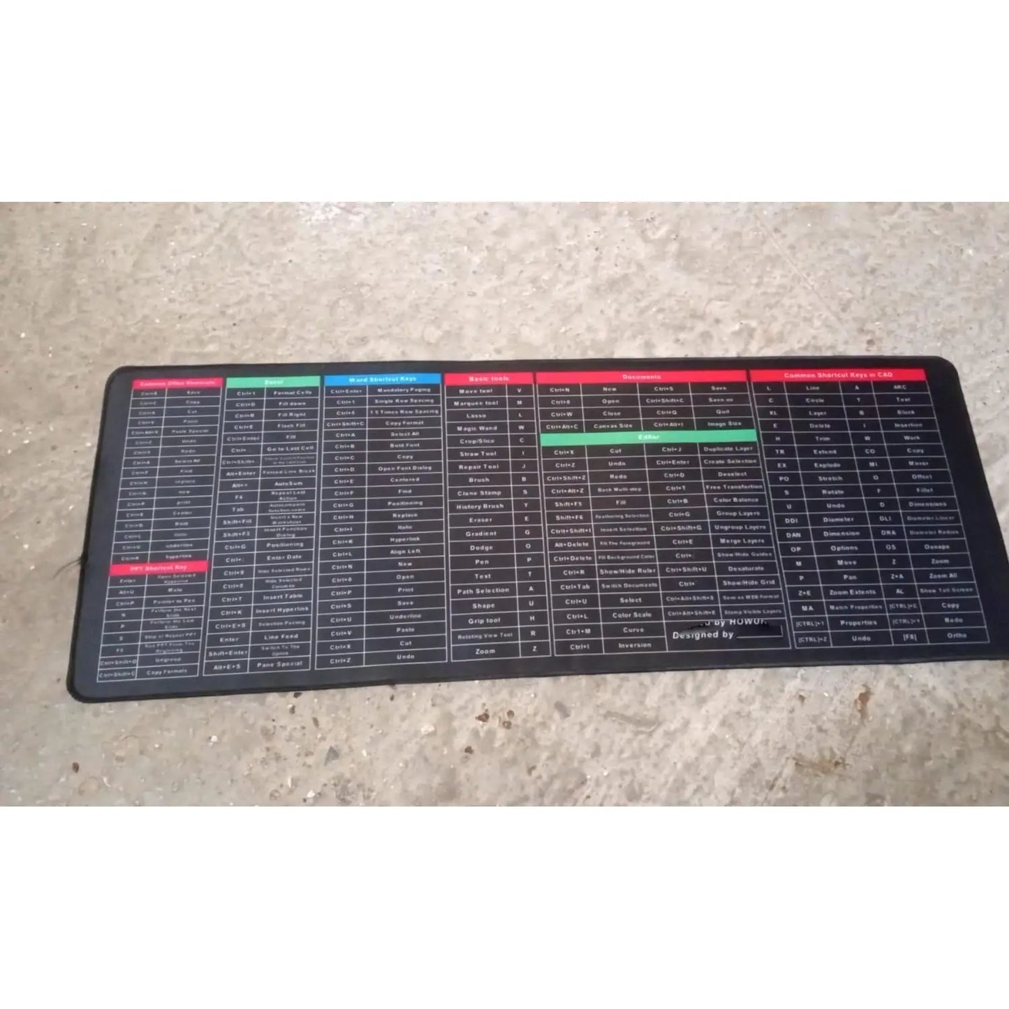 Shortcut Keyboard Mat Mouse Pad Mat Mouse Pads For Desk Quick Key Super Large Anti - slip Keyboard Pad Desk Accessories Desktop Mouse Pad Office Oversized Big Mouse Pad Rubber (8030 Cm) - Grandsell