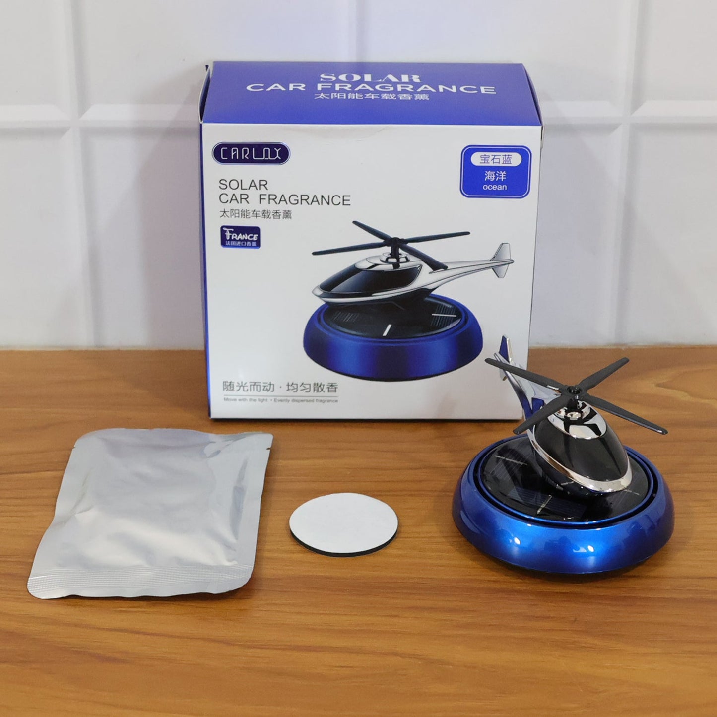 Solar Helicopter Car Dashboard Air Freshener Rotating Perfume Decor - Grandsell