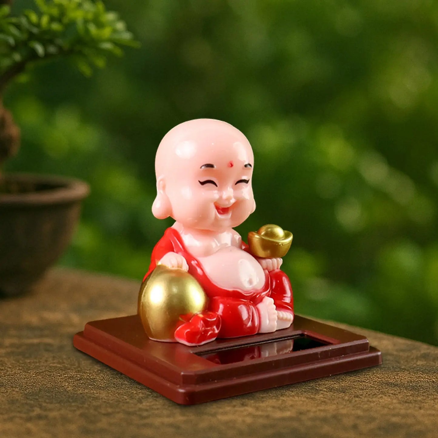 Solar Power Moving Head Buddha Statue Car Ornament (1 Pc Mix Color) - Grandsell