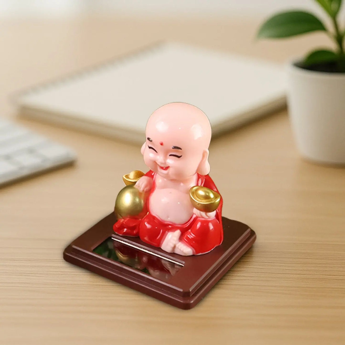 Solar Power Moving Head Buddha Statue Car Ornament (1 Pc Mix Color) - Grandsell