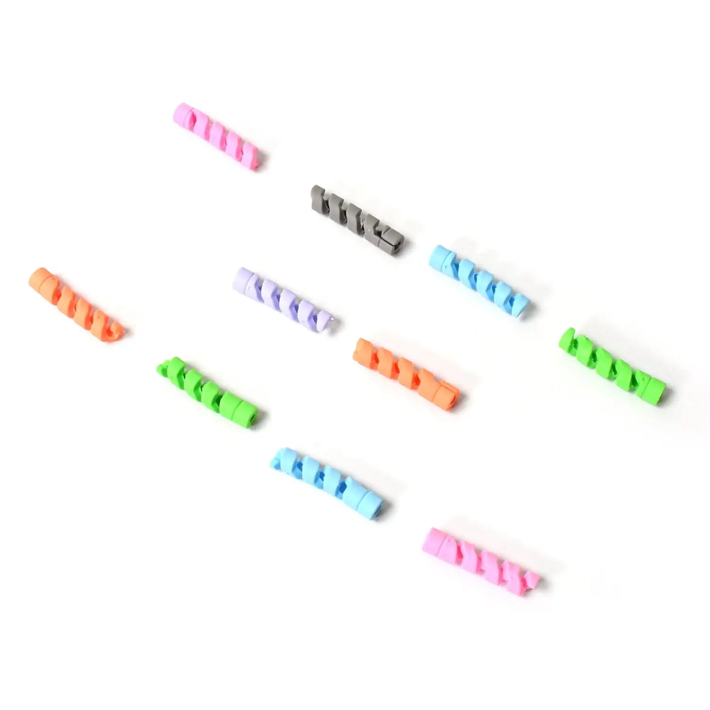 Spiral Charger Cable Protector Data Cable Saver Charging Cords Protective For All Universal Earphone Cable Cover (Pack Of 10) - Grandsell