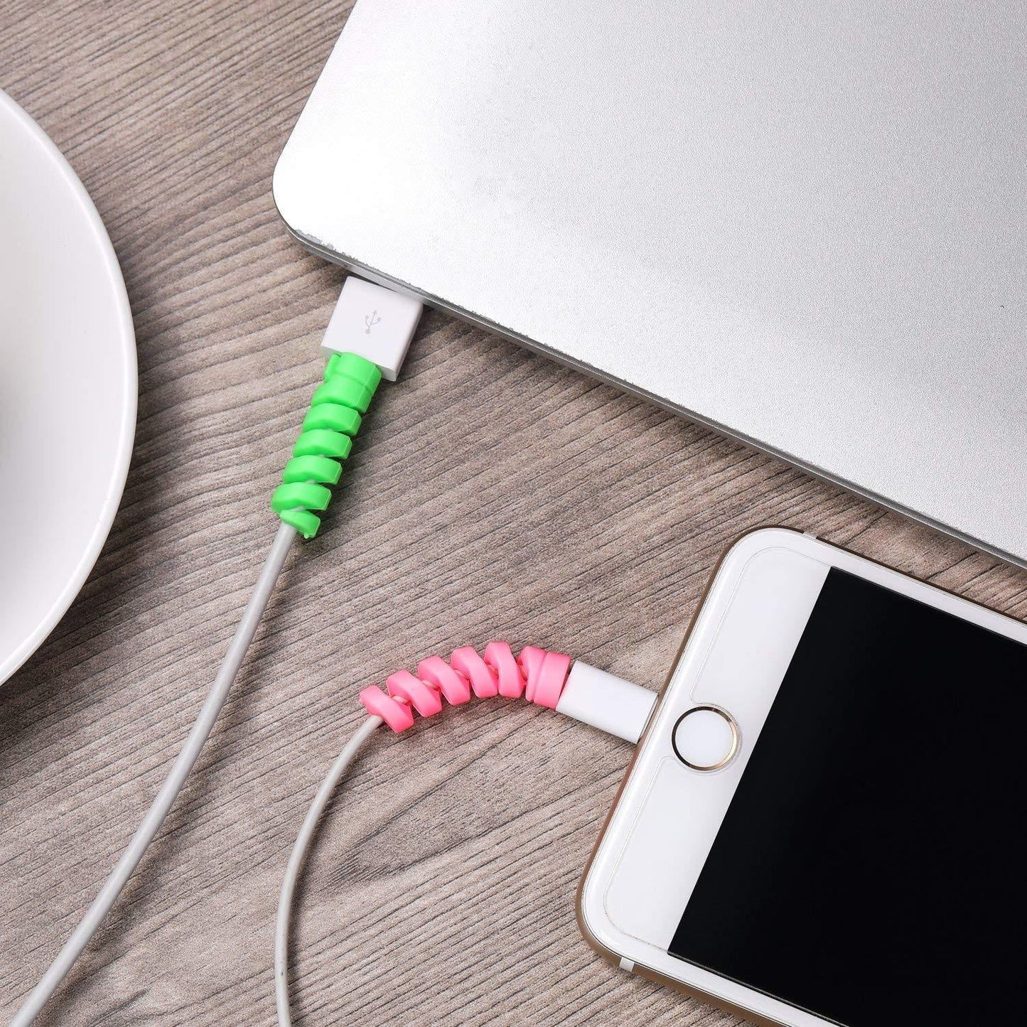 Spiral Charger Cable Protector Data Cable Saver Charging Cords Protective For All Universal Earphone Cable Cover (Pack Of 10) - Grandsell
