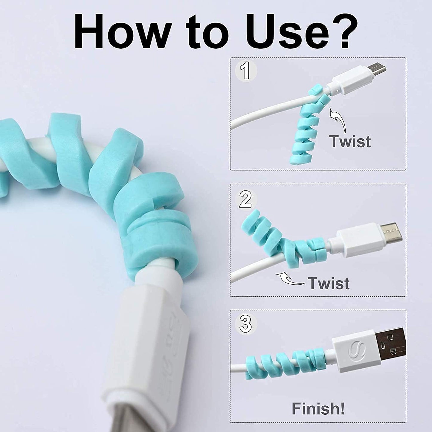 Spiral Charger Spring Cable Protector Data Cable Saver - Grandsell