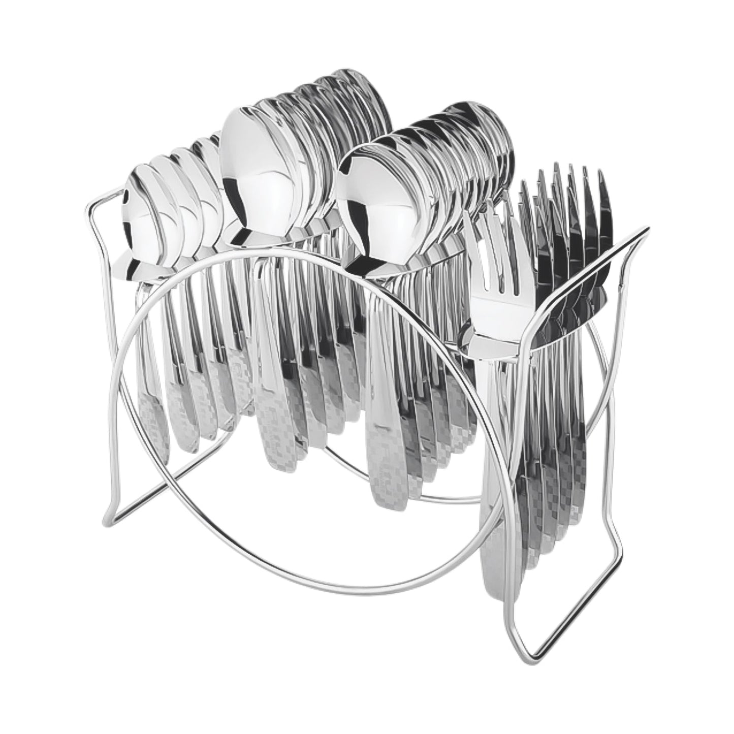Stainless Steel Cutlery Set With Elegant Storage Stand (24 Pc) - Grandsell