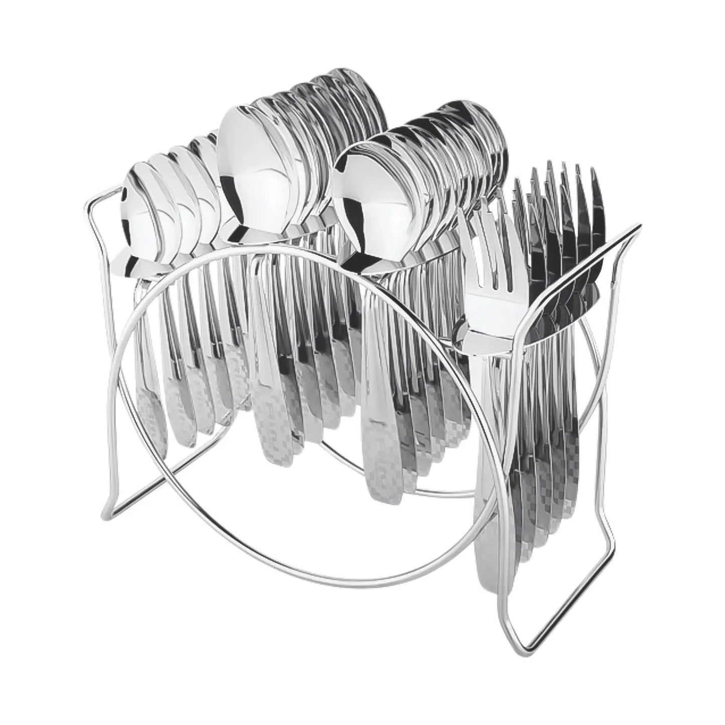 Stainless Steel Cutlery Set With Elegant Storage Stand (24 Pc) - Grandsell