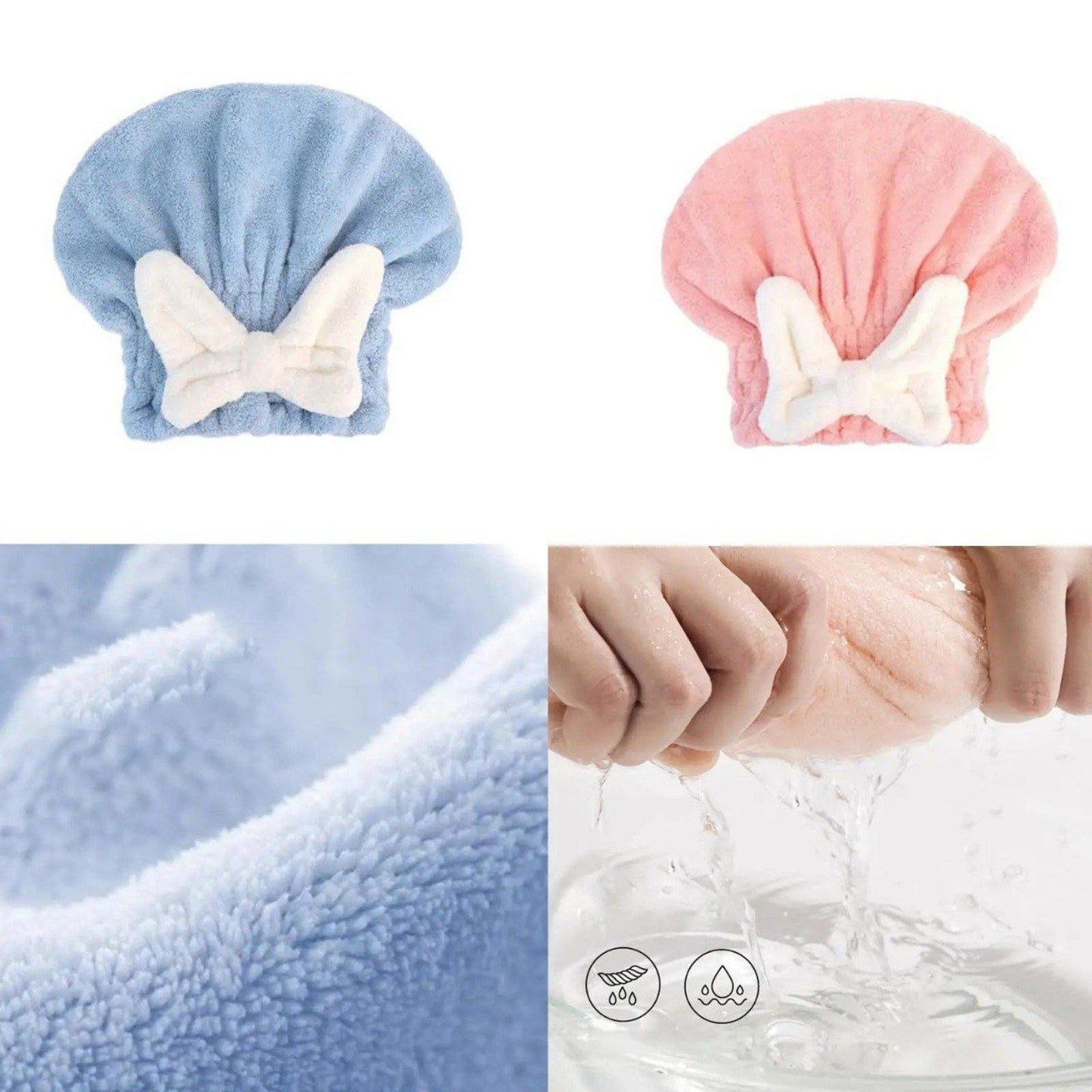 Super Absorbent Hair Towel Wrap for Wet Hair – Quick - Dry Microfiber Wrap - Grandsell