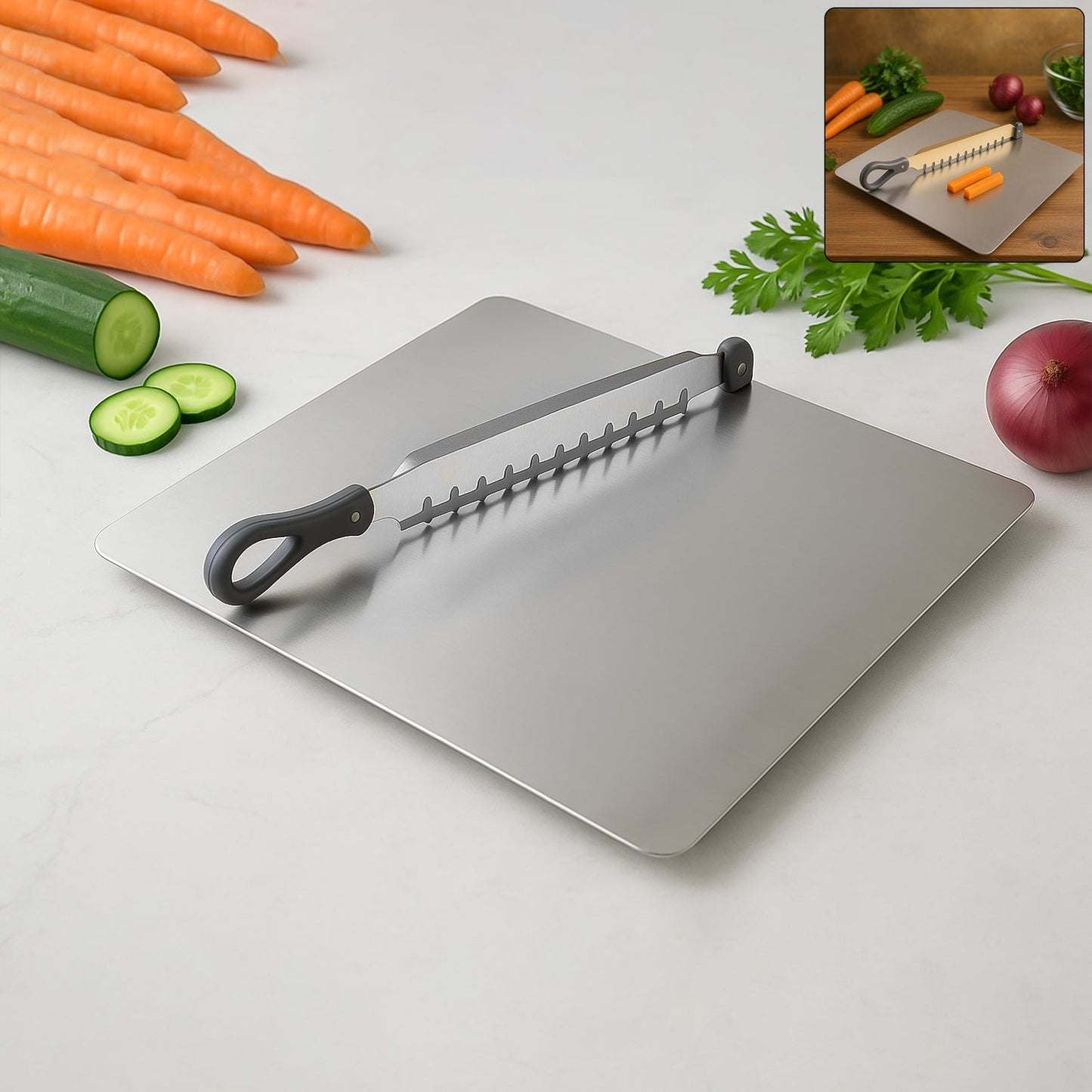 Supermom Stainless Steel Multifunctional Cut Chop Vegetable Slicer Tool (1 Pc) - Grandsell