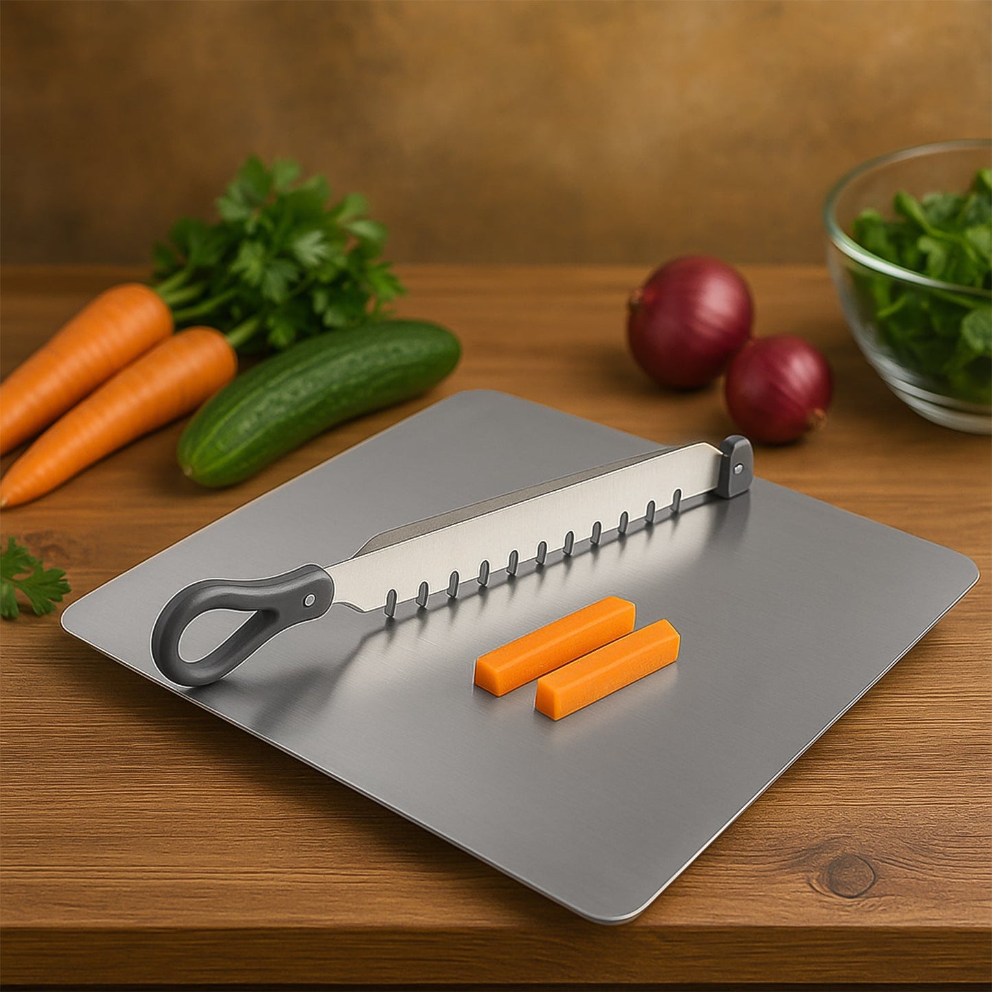 Supermom Stainless Steel Multifunctional Cut Chop Vegetable Slicer Tool (1 Pc) - Grandsell