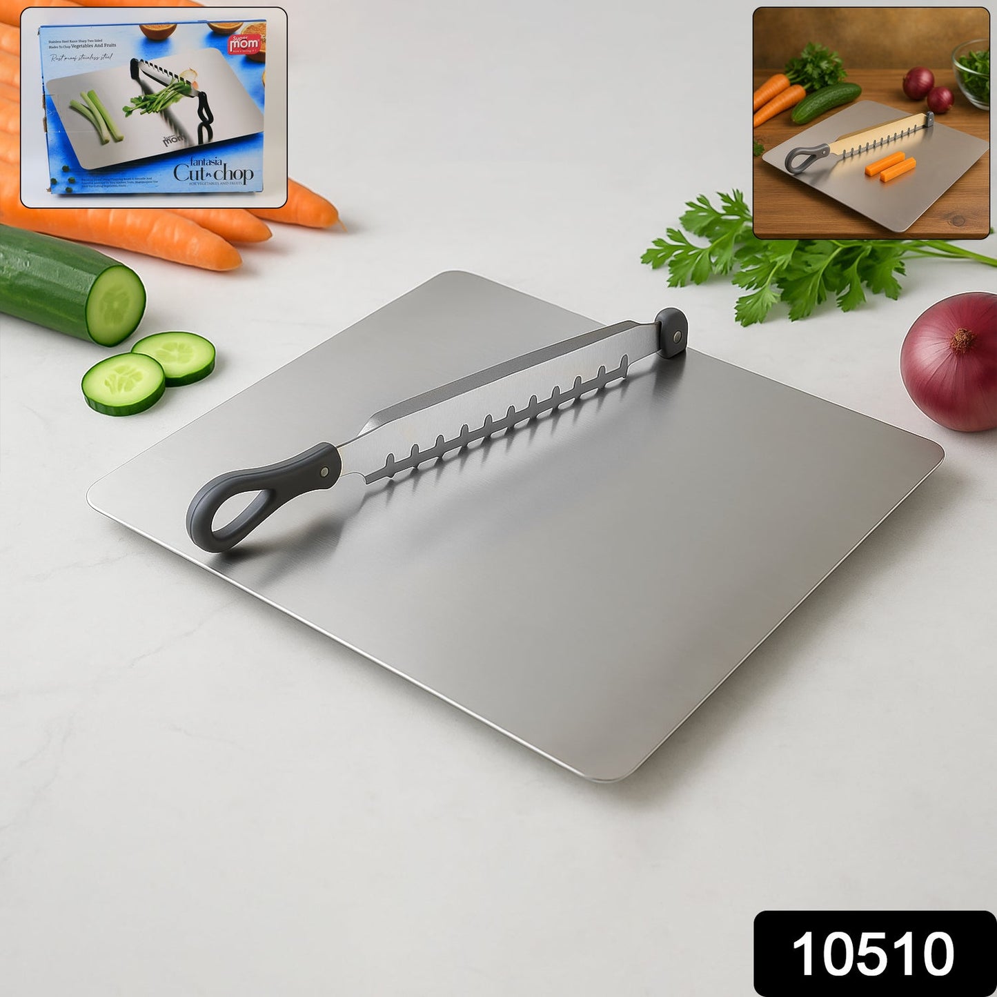 Supermom Stainless Steel Multifunctional Cut Chop Vegetable Slicer Tool (1 Pc) - Grandsell