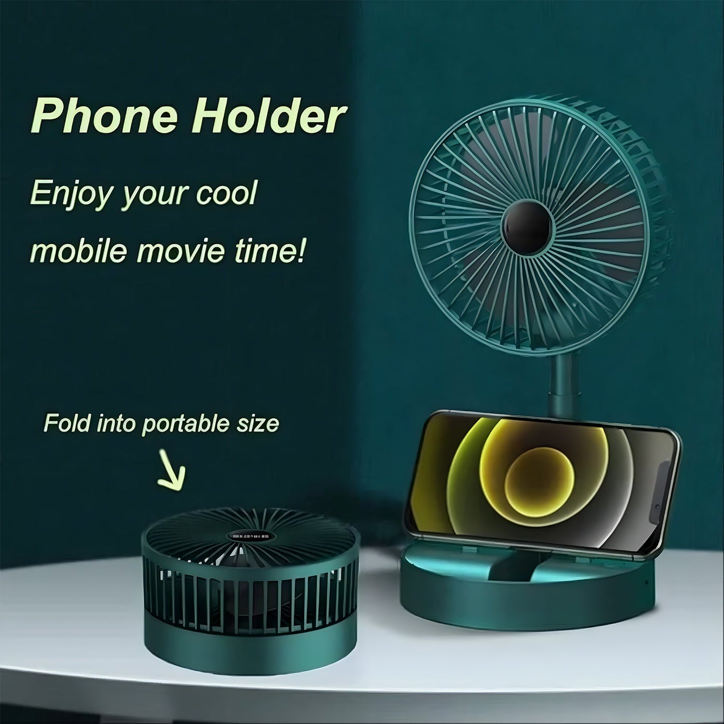 Telescopic Electric Desktop Fan Height Adjustable Foldable Portable For Travelcarry Silent Table Top Personal Fan For Bedside Office Table (Battery Not Include) - Grandsell