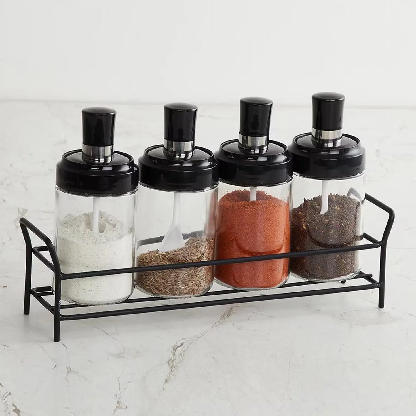 Transparent Glass oil Dispenser 500 Ml Bottle Set Of 2 Spice Jar 250 Ml Set Of 3 Oil Bottle For Kitchen - Grandsell