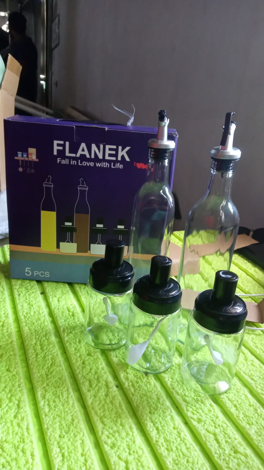 Transparent Glass oil Dispenser 500 Ml Bottle Set Of 2 Spice Jar 250 Ml Set Of 3 Oil Bottle For Kitchen - Grandsell