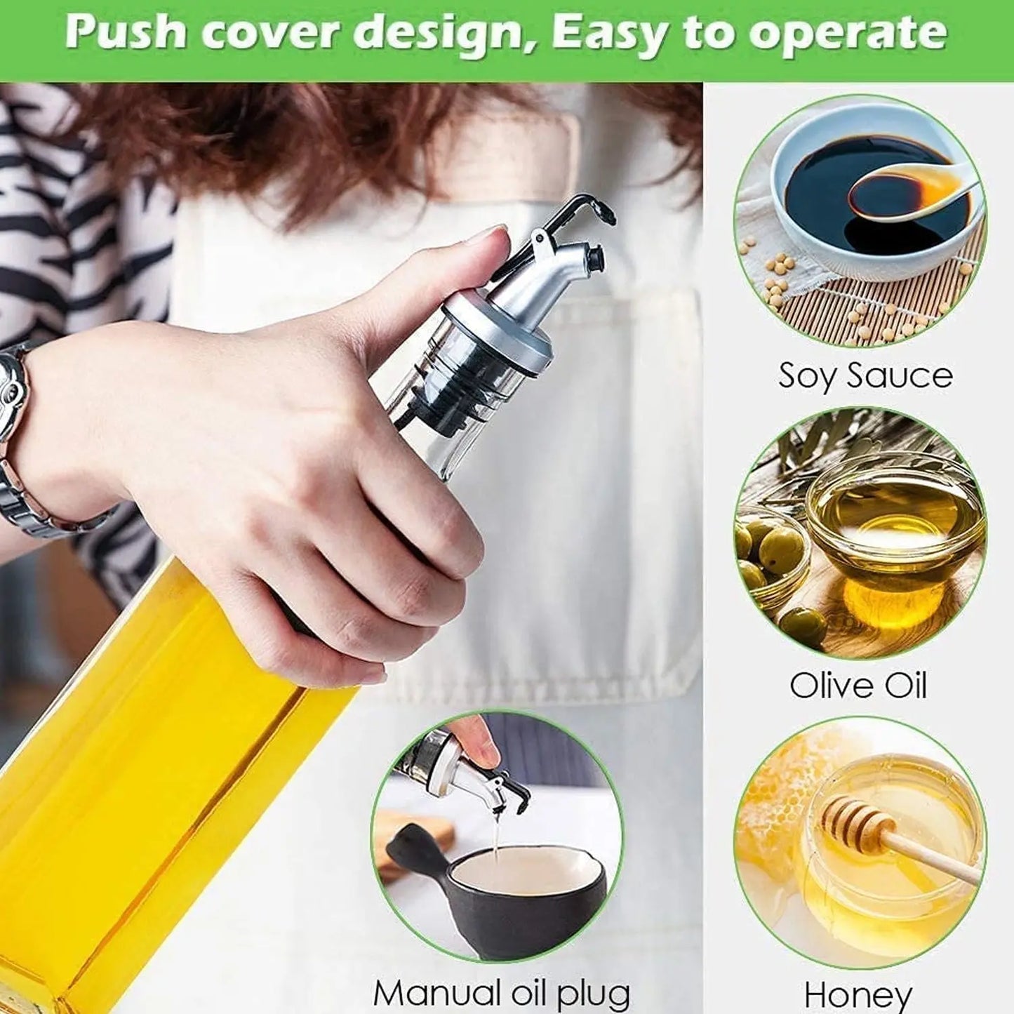 Transparent Glass oil Dispenser 500 Ml Bottle Set Of 2 Spice Jar 250 Ml Set Of 3 Oil Bottle For Kitchen - Grandsell