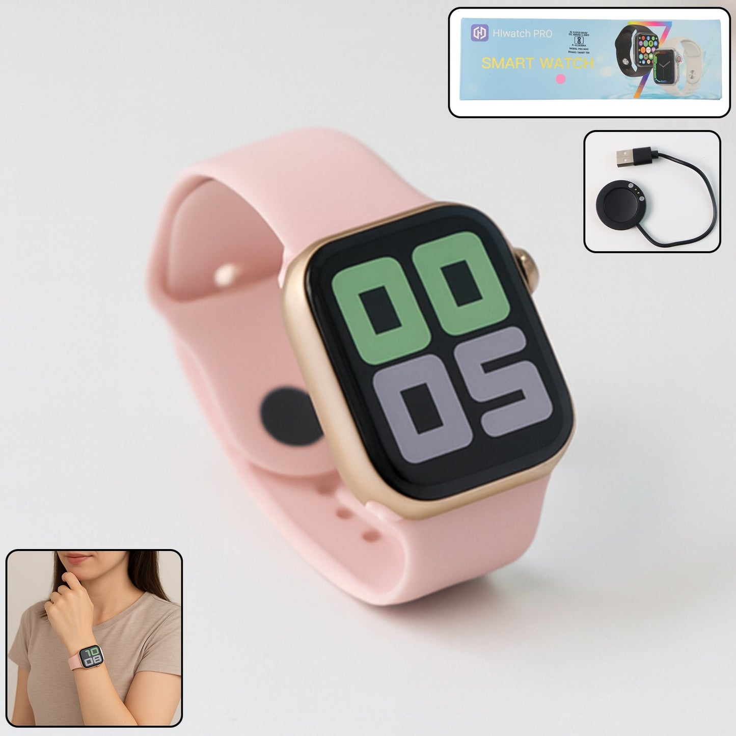 Tx10 Pro Max Large Display Wireless Charging Smartwatch (1 Pc) - Grandsell