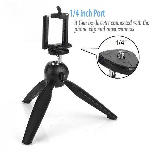 Universal Mini Tripod Stand for Mobile & Camera | Portable Adjustable Smartphone Tripod with Phone Holder for Vlogging & Photography - Grandsell