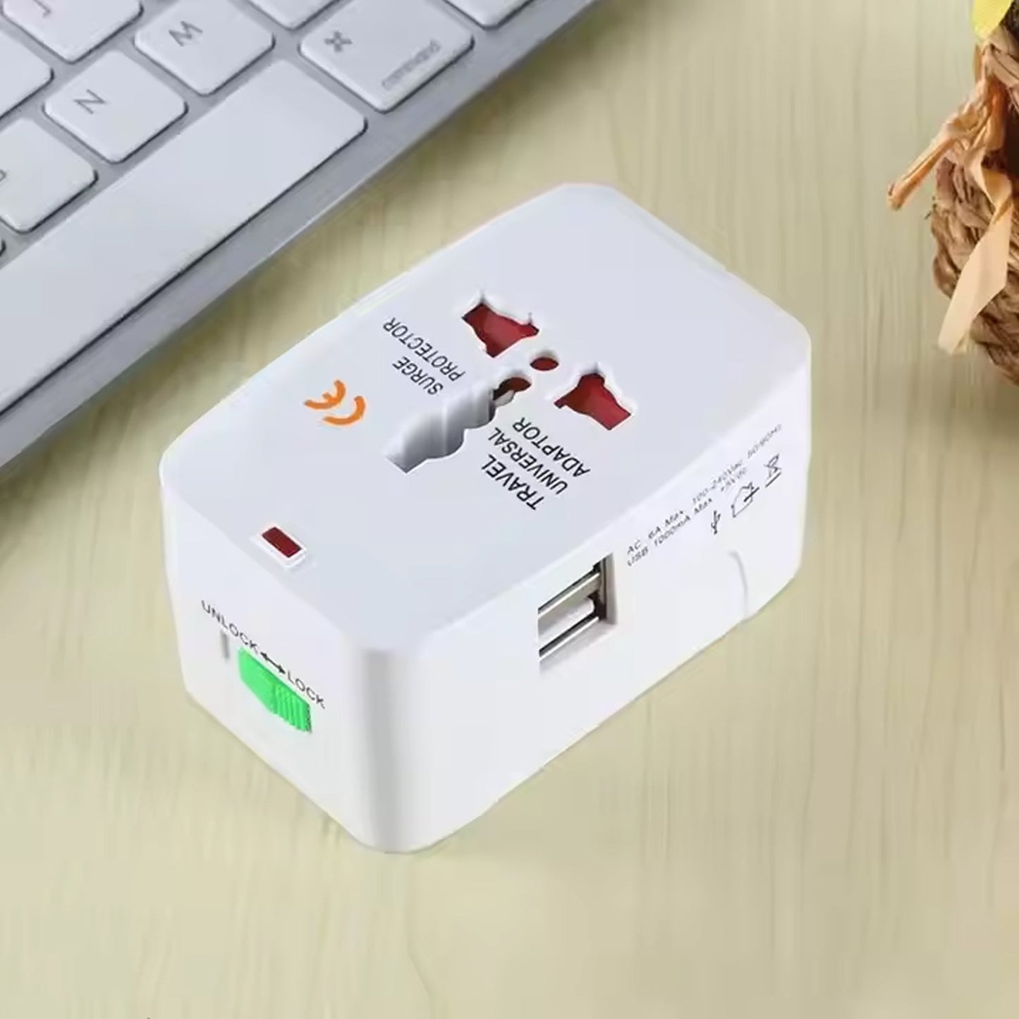 Universal Travel Adapter With Dual Usb Charger Ports - International Multipurpose - Grandsell