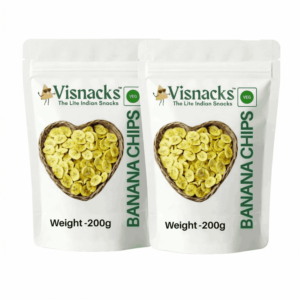 Visnacks Banana Chips Salt & Pepper Flavour | Crispy Kerala Style | Healthy & Crunchy - Grandsell banana chips