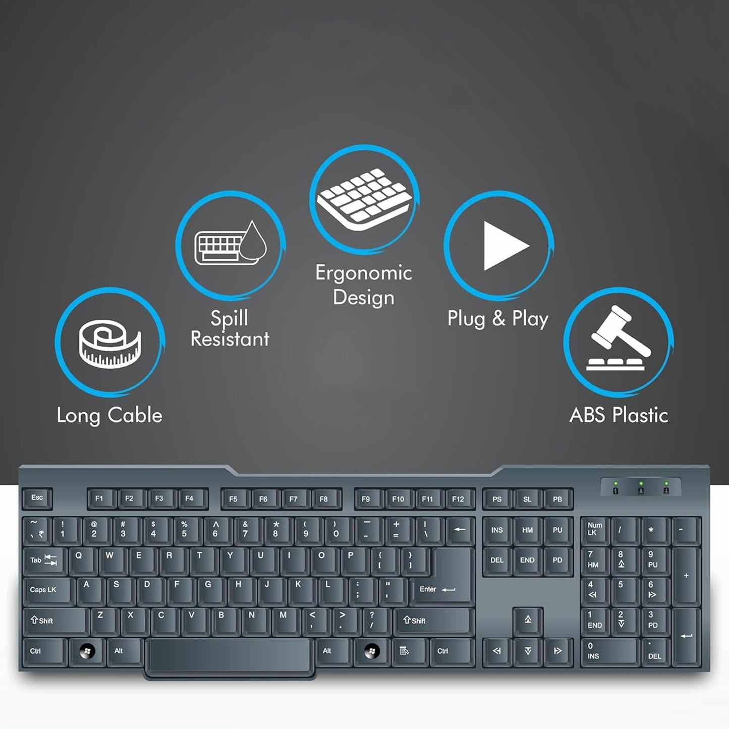 Wired Usb Keyboard 104 Keys (1 Pc) - Grandsell
