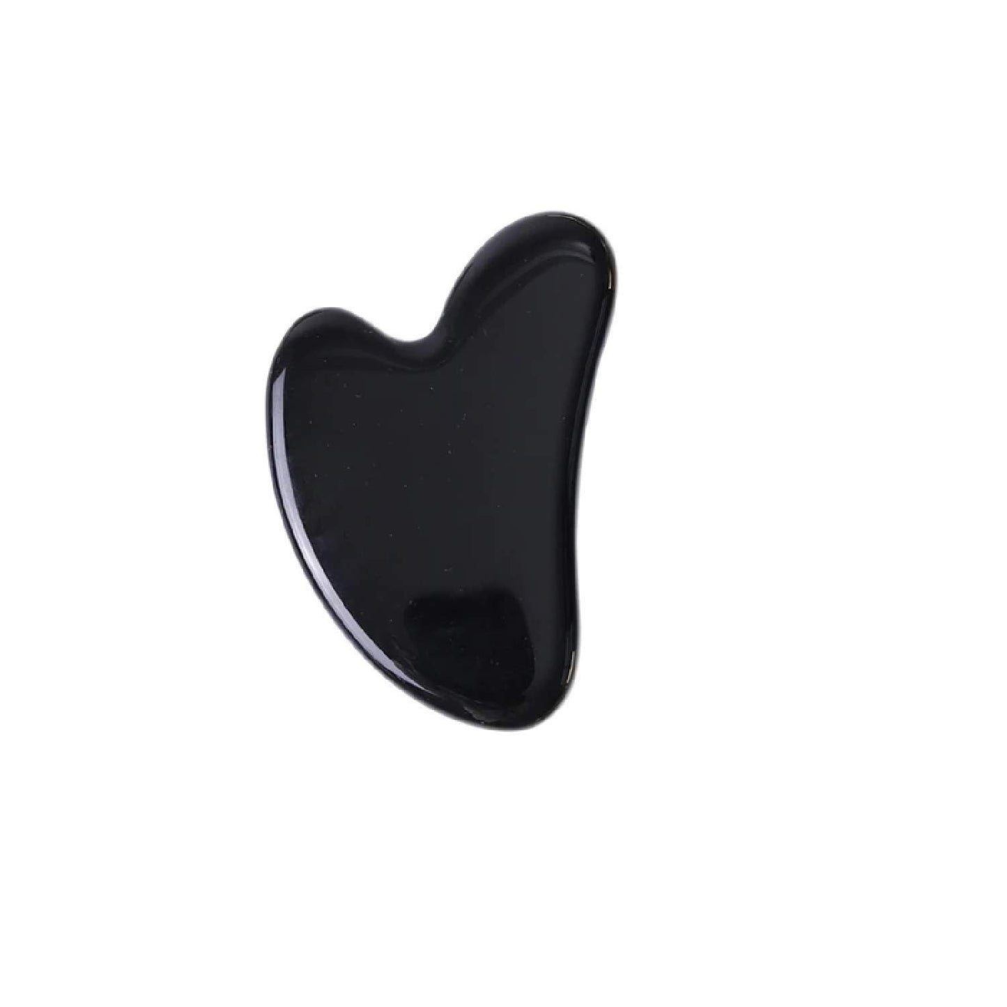 Black Gua Sha tool on a white background
