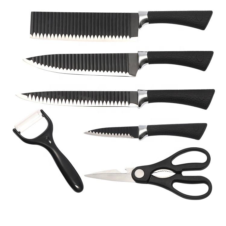 2285 Stainless Steel Knife Set With Chef Peeler And Scissor (6 Pieces) - Grandsell