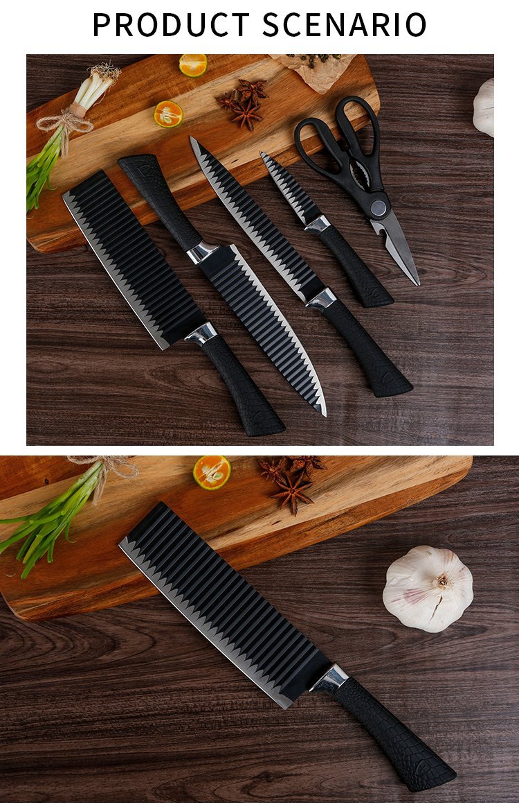 2285 Stainless Steel Knife Set With Chef Peeler And Scissor (6 Pieces) - Grandsell
