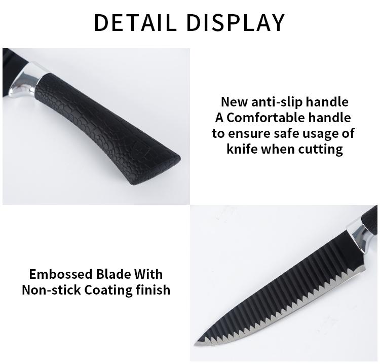 2285 Stainless Steel Knife Set With Chef Peeler And Scissor (6 Pieces) - Grandsell