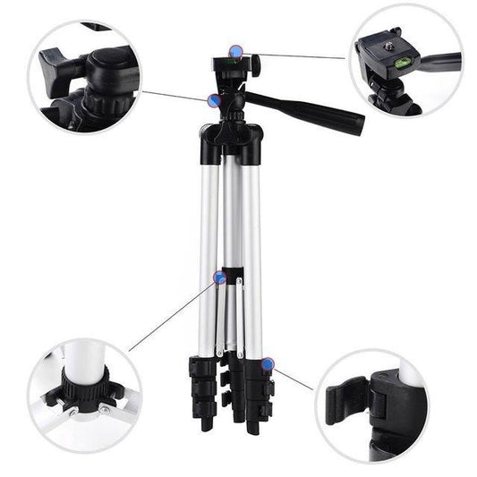 280° Rotating Camera Mobile Tripod Stand with Flexible Legs & Phone Holder | Adjustable Mini Tripod for Smartphone, Vlogging, YouTube & Photography - Grandsell
