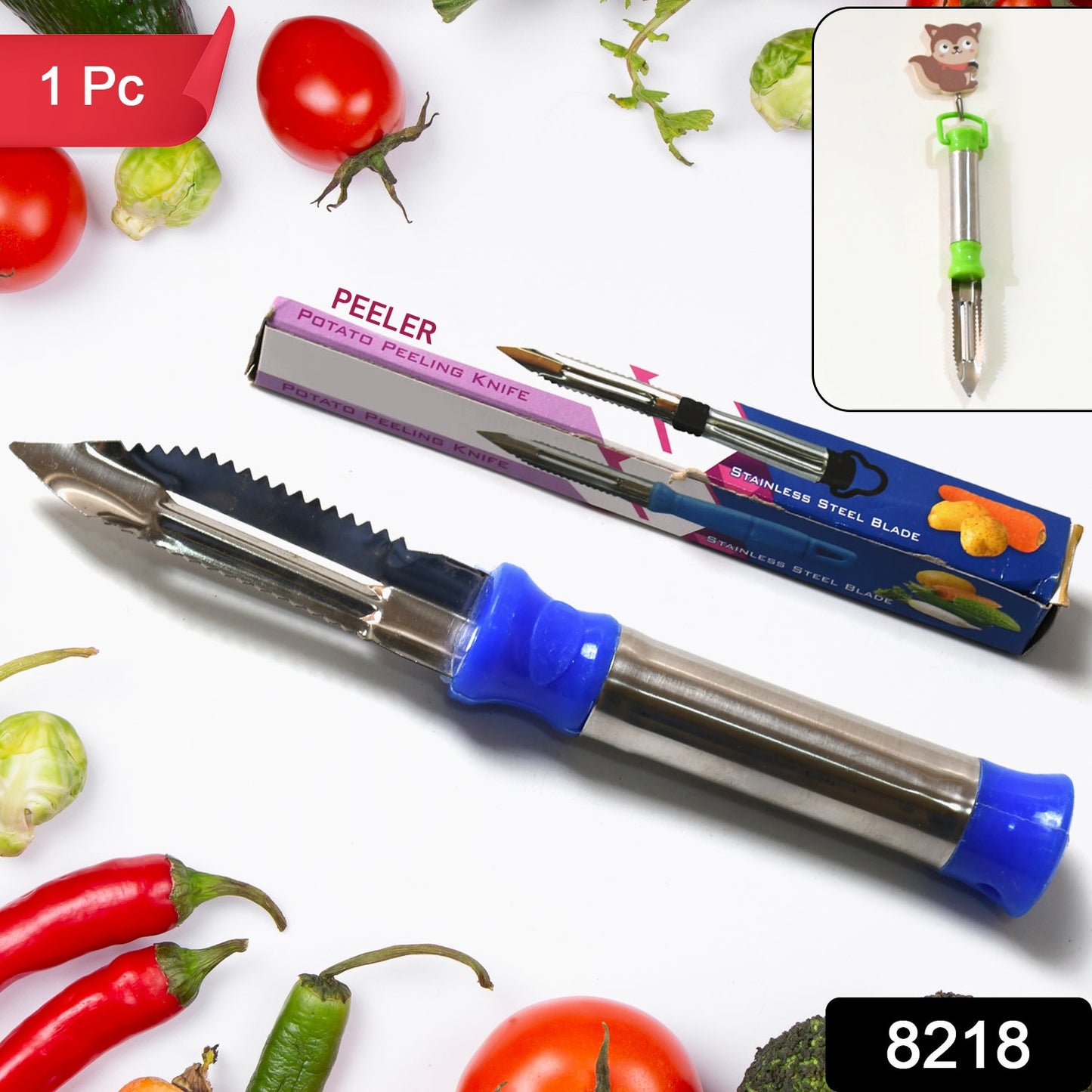 2in1 Multi - purpose Stainless Steel Peeler With Hanging Ring For Vegetables Potato Peeler Carrot Grated Suitable For Peeling And Shredding Fruit And Vegetables Kitchen Accessories Piller (1 Pc) - Grandsell