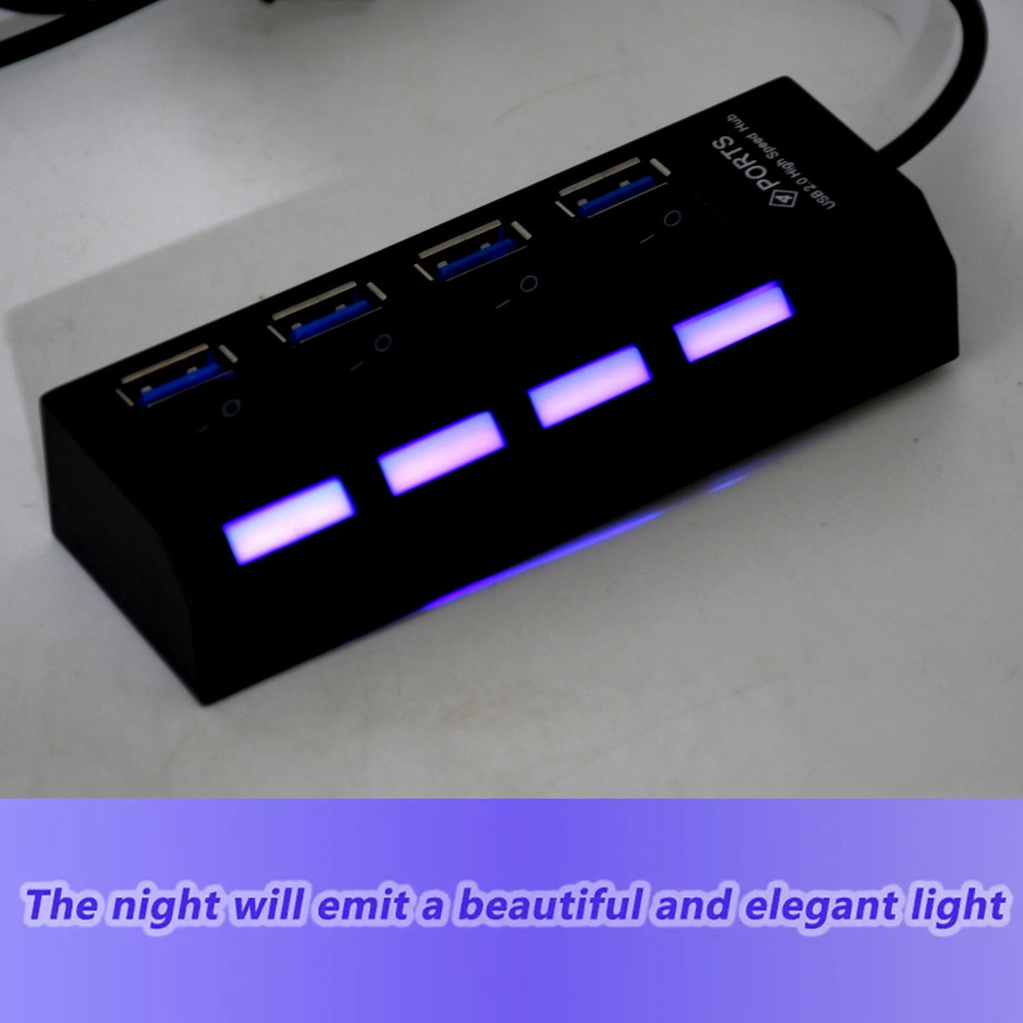 4 Port Usb Hub Usb 2.0 Hub Splitter High Speed With Onoff Switch Multi Led Adapter Compatible With Tablet Laptop Computer Notebook - Grandsell