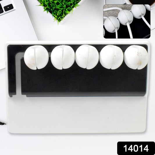 5 Slots Adhesive Desk Cable Cord Holder | Self Adhesive Cable Organizer for Charging Wires - Grandsell