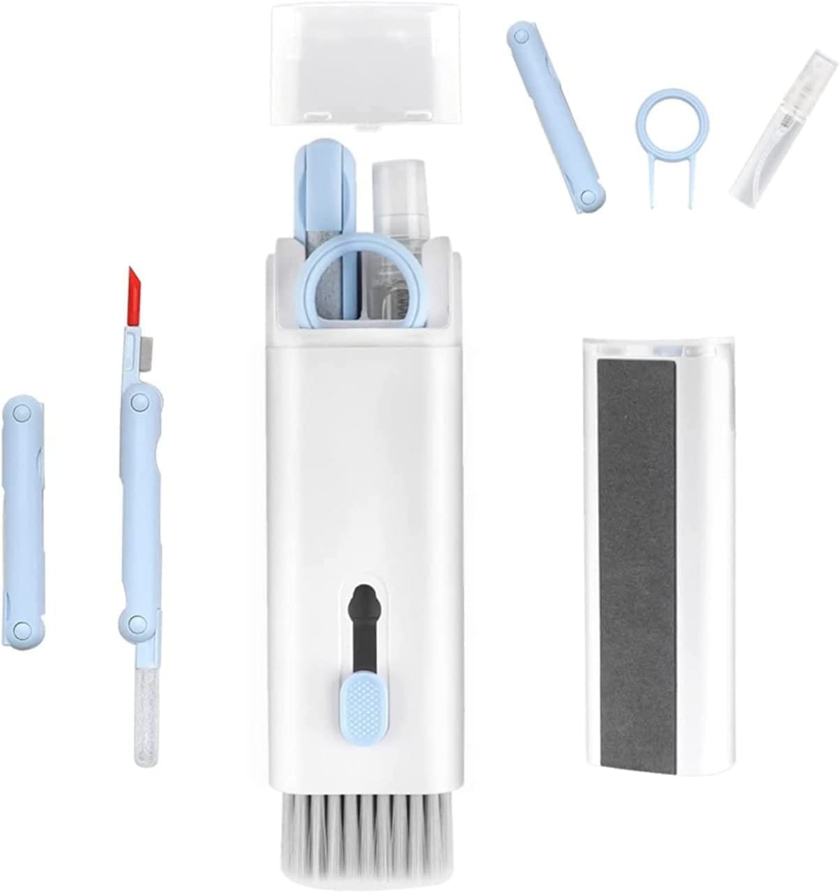 7 In 1 Electronic Cleaner Kit Cleaning Kit For Monitor Keyboard Airpods Screen Dust Brush Including Soft Sweep Swipe Airpod Cleaner Pen Key Puller And Spray Bottle - Grandsell