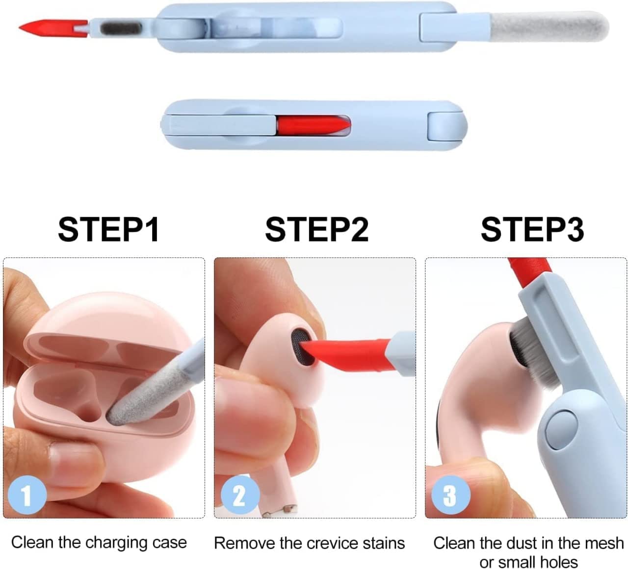 7 In 1 Electronic Cleaner Kit Cleaning Kit For Monitor Keyboard Airpods Screen Dust Brush Including Soft Sweep Swipe Airpod Cleaner Pen Key Puller And Spray Bottle - Grandsell