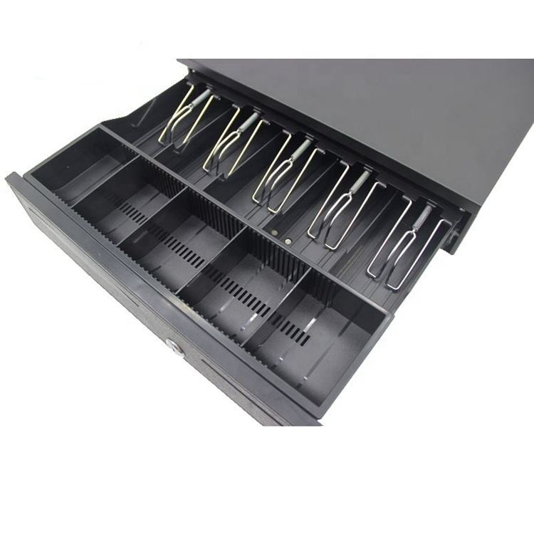 Grandse Metal Cash Drawer – 5 Cash & 5 Coin Compartments | Black