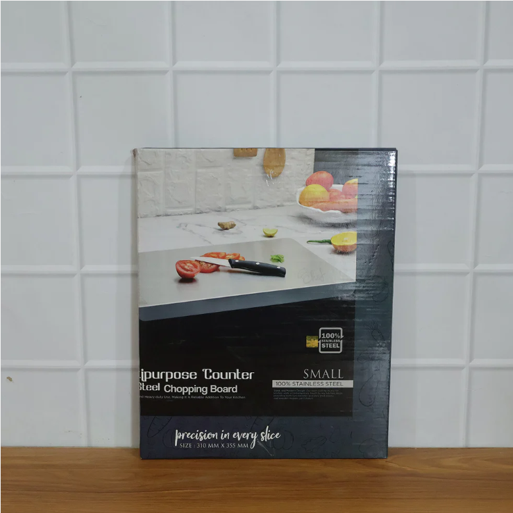 Stainless Steel Chopping Board 35.5x29cm | Food-Grade Metal Cutting Board for Kitchen