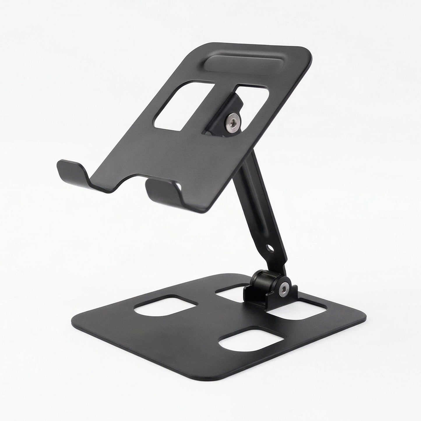 Adjustable Metal Table Top Mobile Stand for Smartphone & Tablet | Foldable Desk Phone Holder with Multi - Angle Viewing - Grandsell
