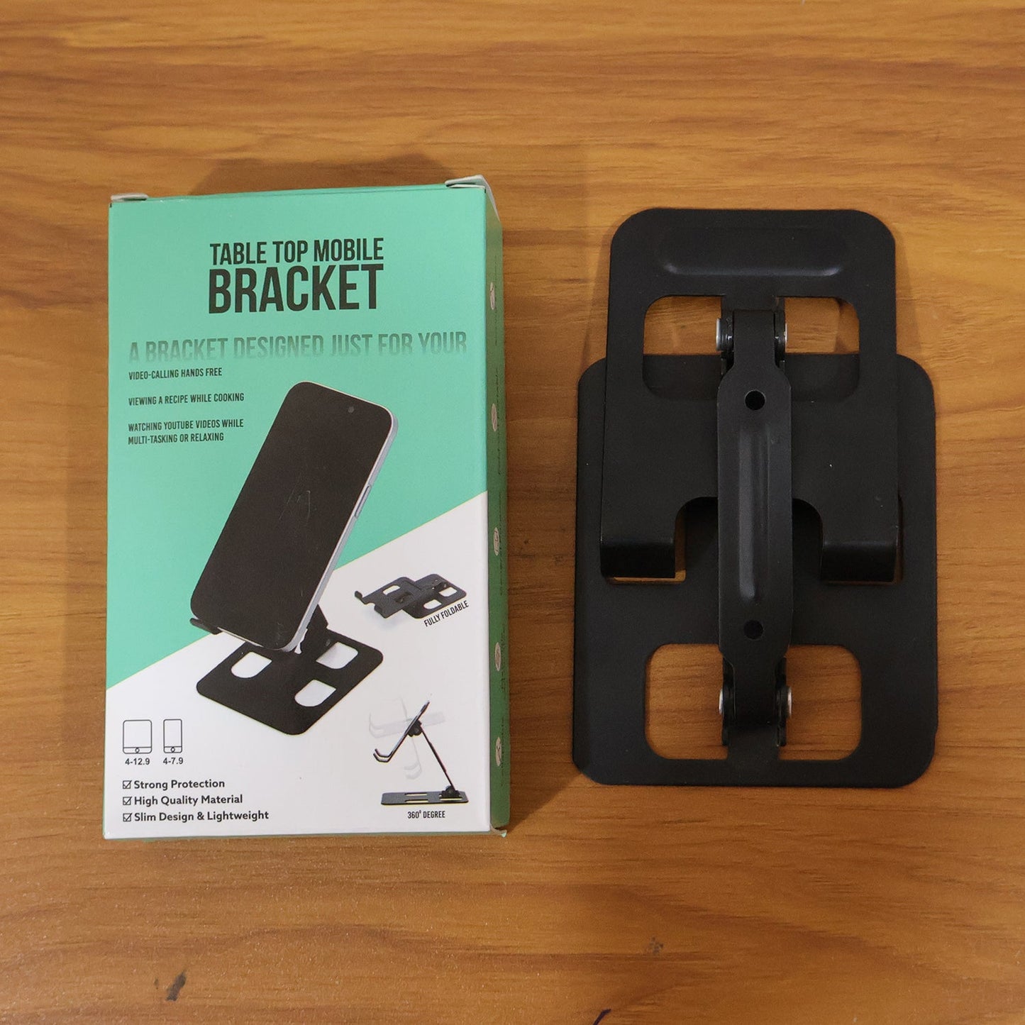 Adjustable Metal Table Top Mobile Stand for Smartphone & Tablet | Foldable Desk Phone Holder with Multi - Angle Viewing - Grandsell