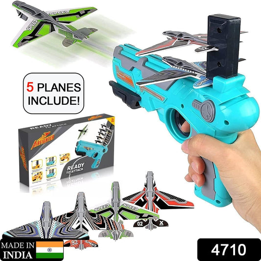 Airplane Launcher Gun Toy With Foam Glider Planes Outdoor Games For Children Best Aeroplane Toys For Kids Air Battle Gun Toys ( 5 Plane Include ) - Grandsell