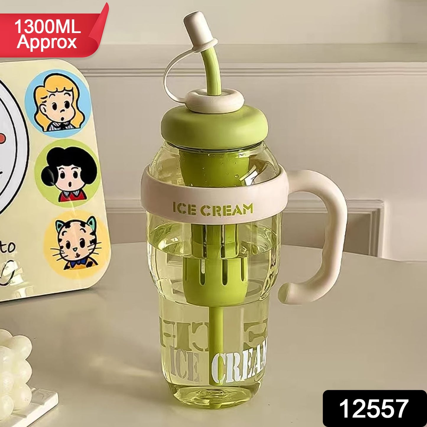 1300ml Cute Ice Cream Water Bottle