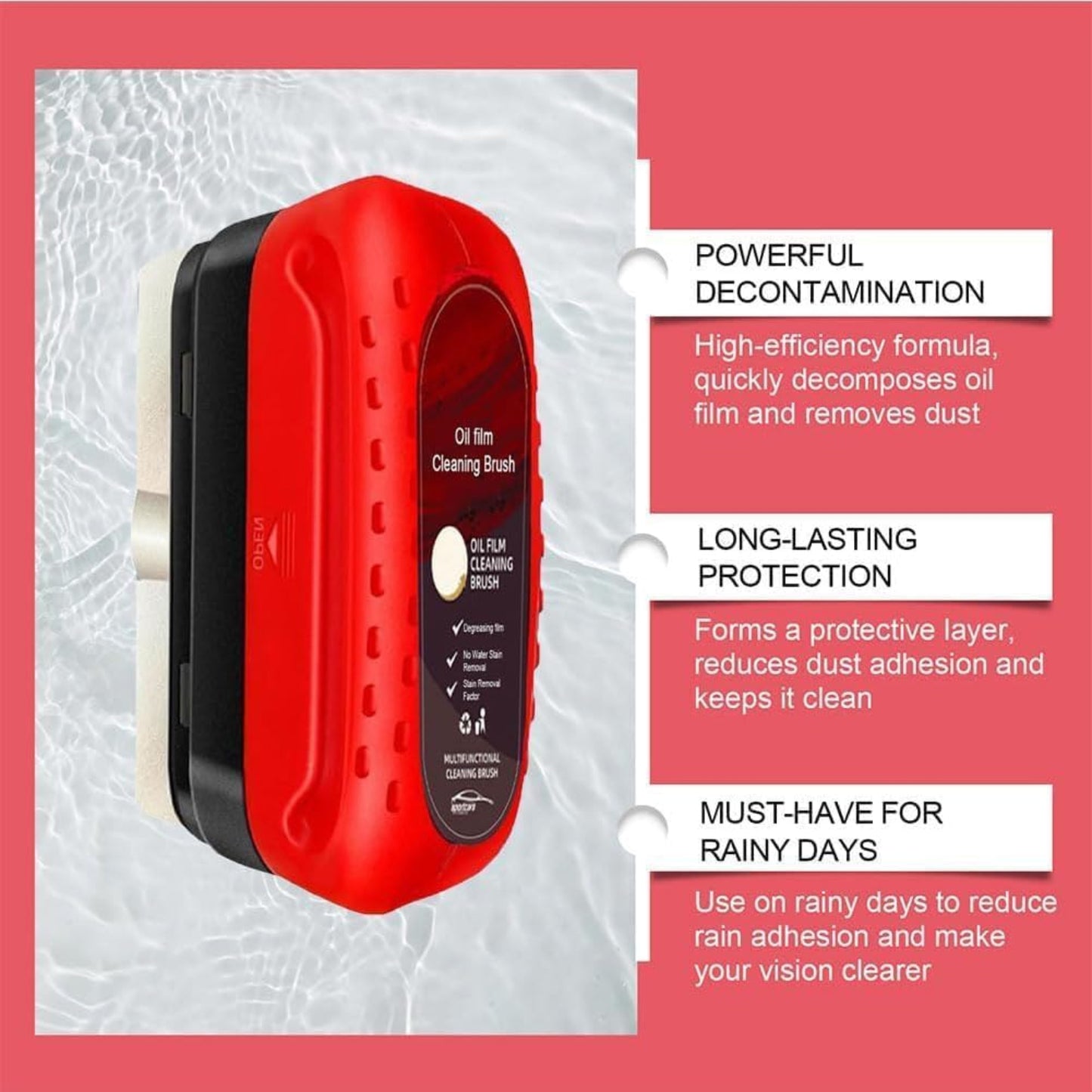 Automotive Oil Film Cleaning Brush & Glass Cleaning Board – Car Cleaning Tool - Grandsell