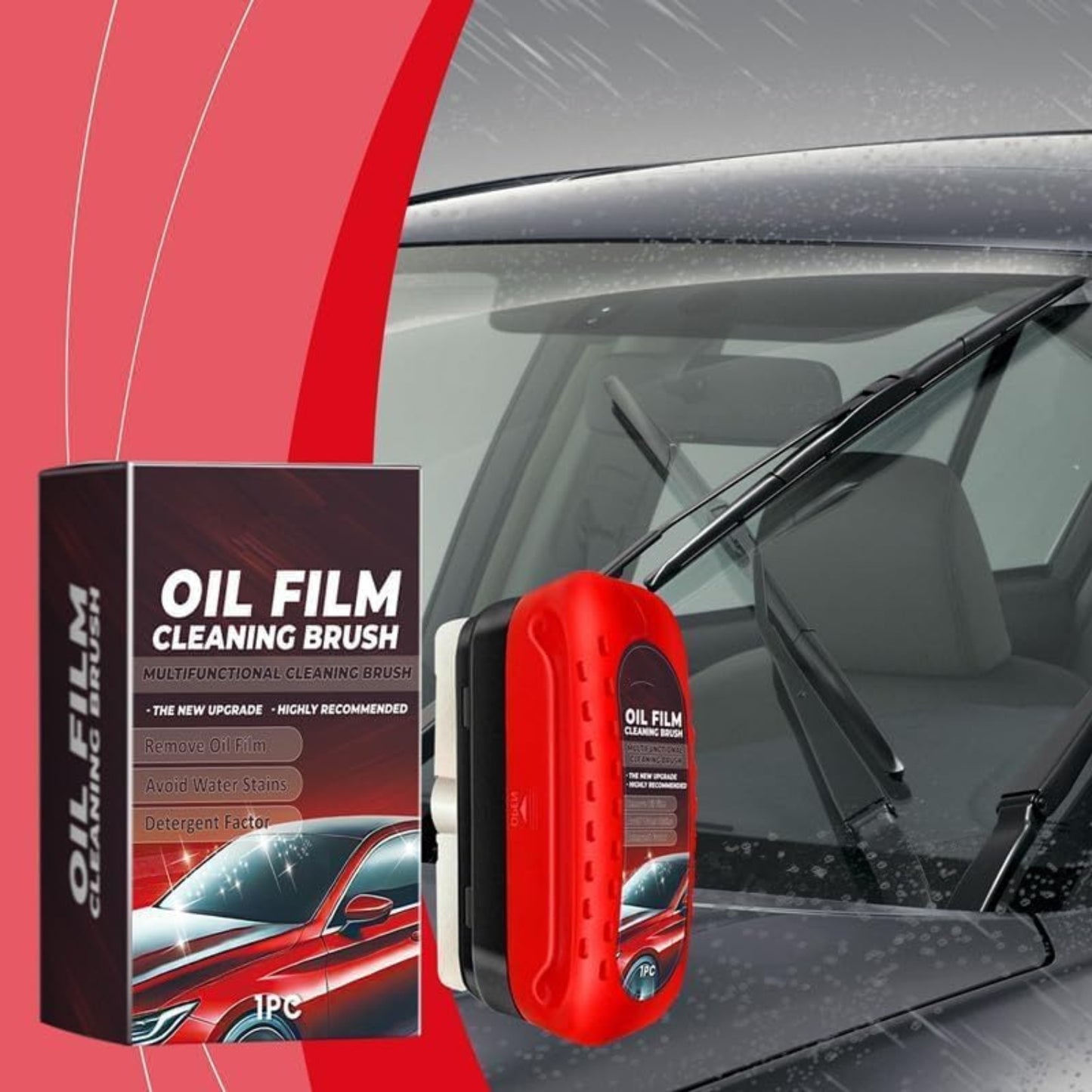 Automotive Oil Film Cleaning Brush & Glass Cleaning Board – Car Cleaning Tool - Grandsell