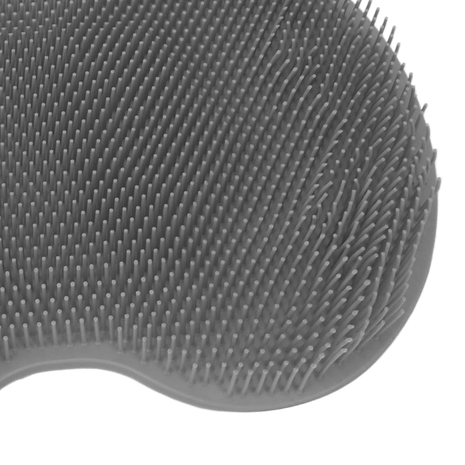 Close-up of a gray pet grooming brush with bristles on a white background grandsell