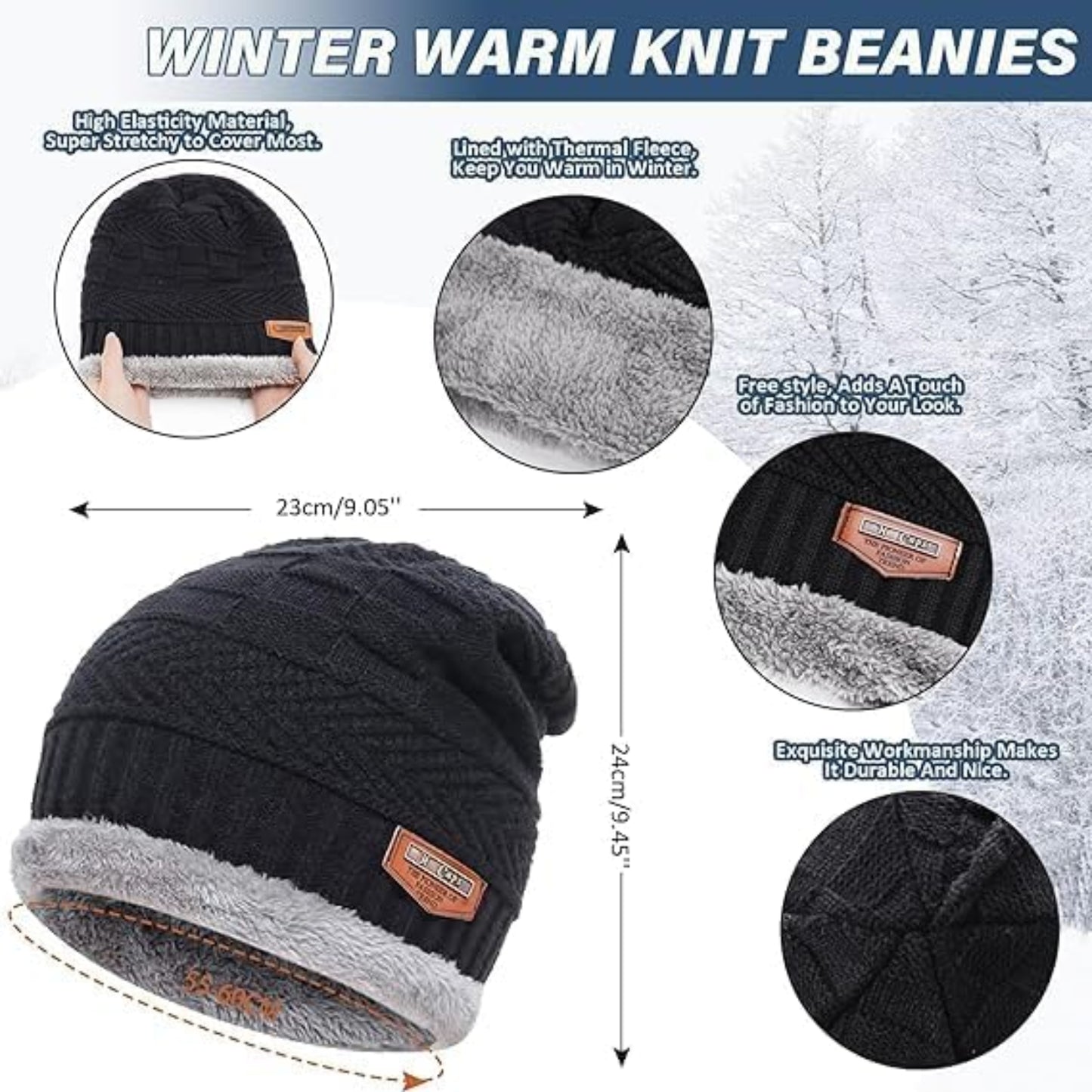 Beanie Cap & Muffler Set for Men – Warm Winter Accessory | Grandsell - Grandsell